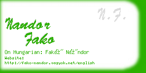 nandor fako business card